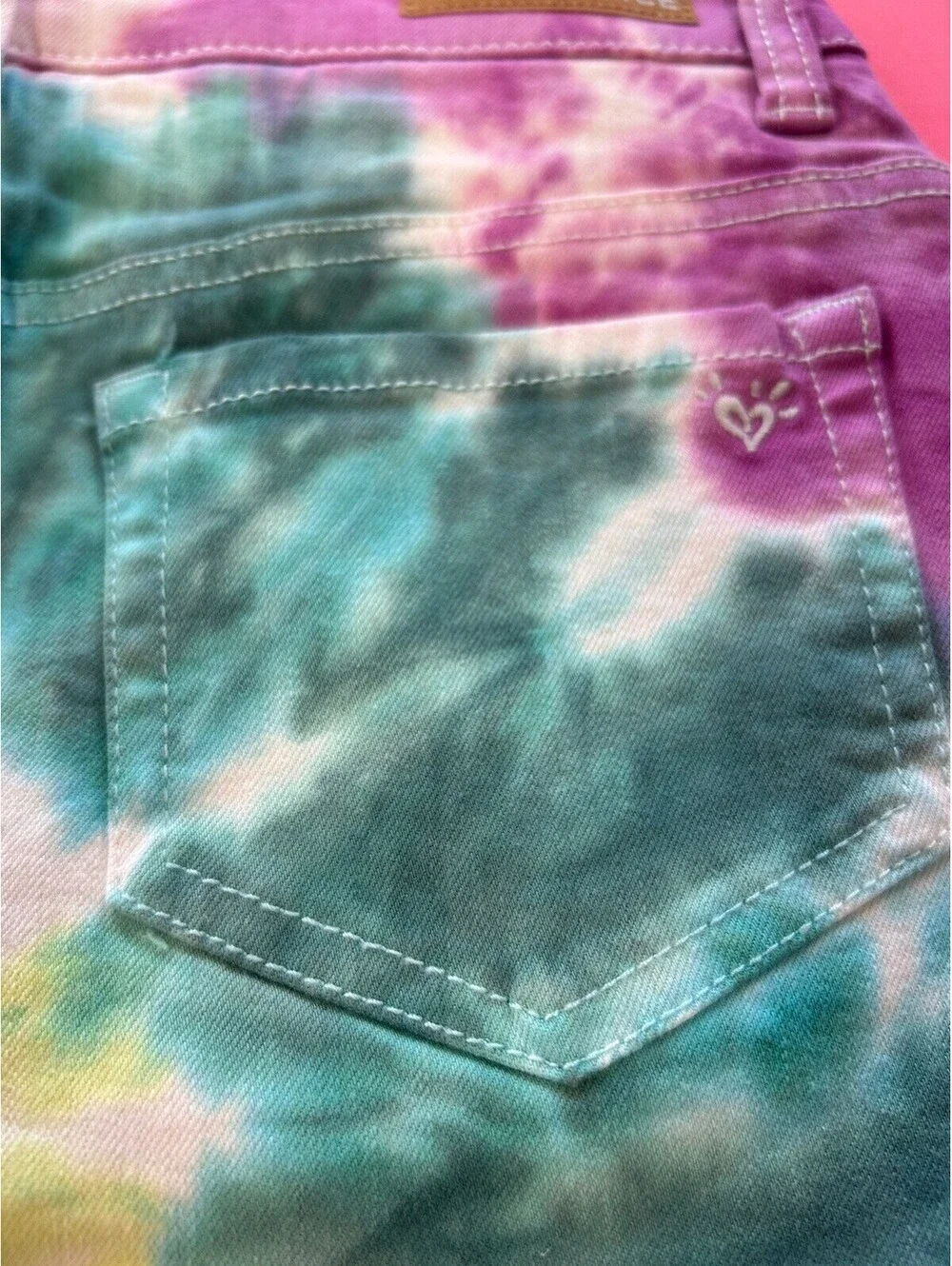 Justice High Rise Skirt. Multi Color Tie Dye. Distressed. Size 12. NWT